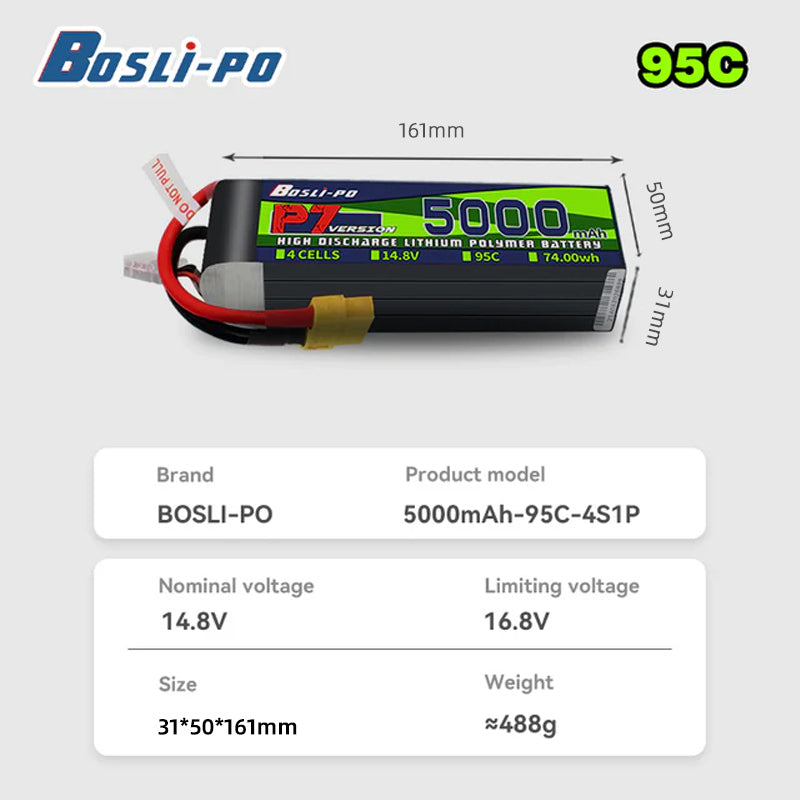 แบตเตอรี่ Boslipo P7 รุ่น 5000 - Drone Battery 4S บทวิจารณ์และราคา