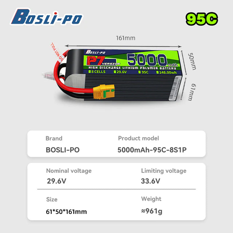 แบตเตอรี่ Boslipo P7 รุ่น 5000 - Drone Battery 4S บทวิจารณ์และราคา