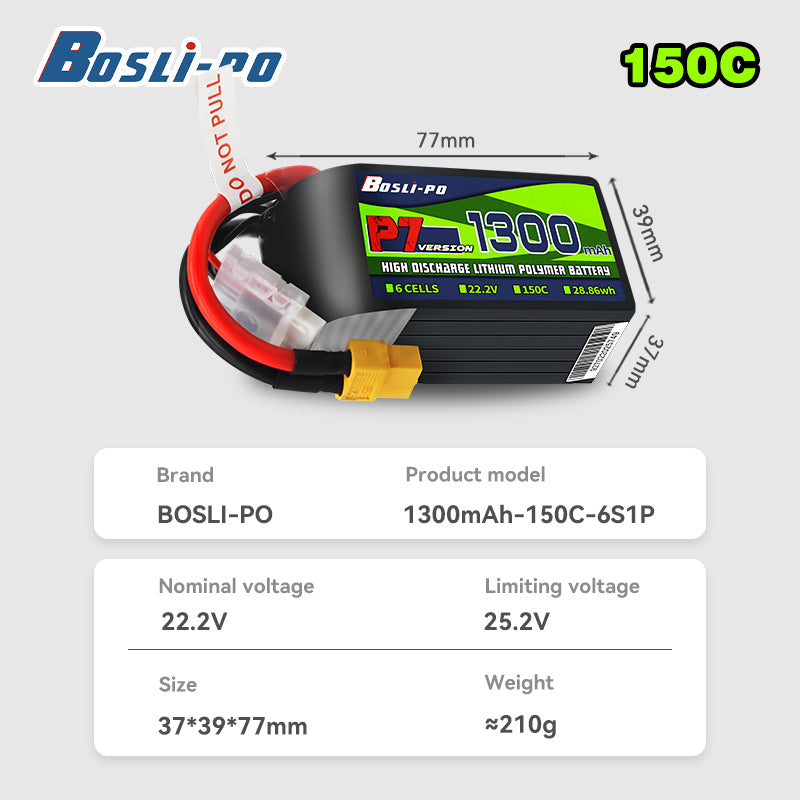 แบตเตอรี่ Boslipo P7 1300mAh 1 - Drone Battery 4S บทวิจารณ์และราคา